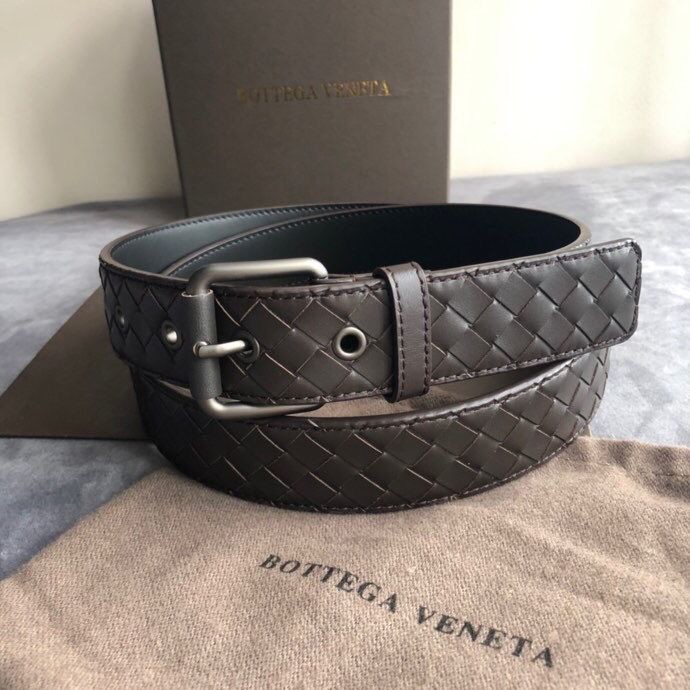 Bottega Veneta Men s hand-woven cowhide buckle belt 3.5cm