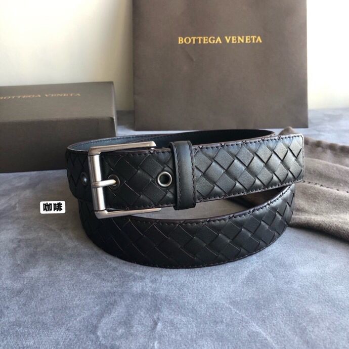 Bottega Veneta Men s hand-woven cowhide buckle belt 3.5cm