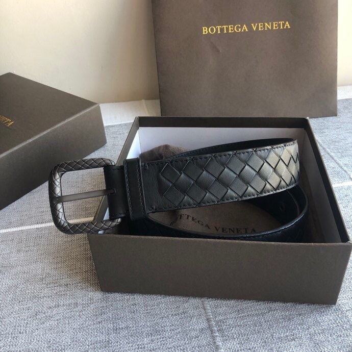 Bottega Veneta Men s hand-woven cowhide buckle belt 3.5cm