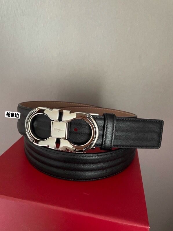 Ferragamo 3.5cm Gancio metal buckle belt