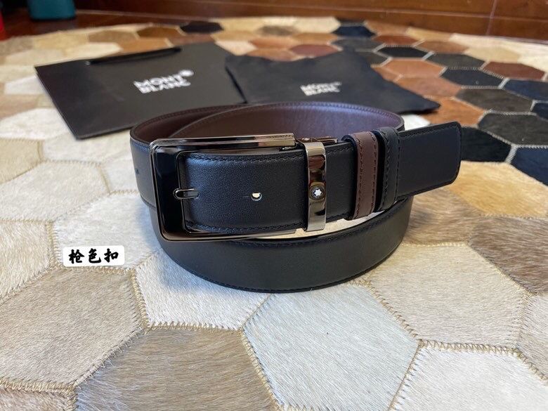 MontBlanc Reversible leather belt with boutique buckle