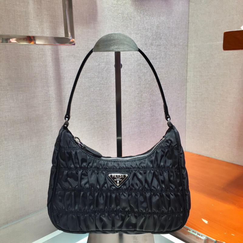 Prada Re-Edition 2005 Nylon And Saffiano Leather Hobo Bag 1NE204