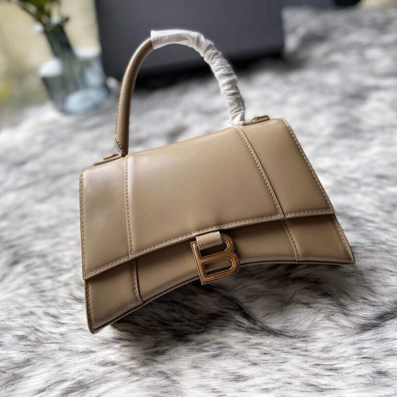 Balenciaga Hourglass S Shiny Box Calfskin Tote