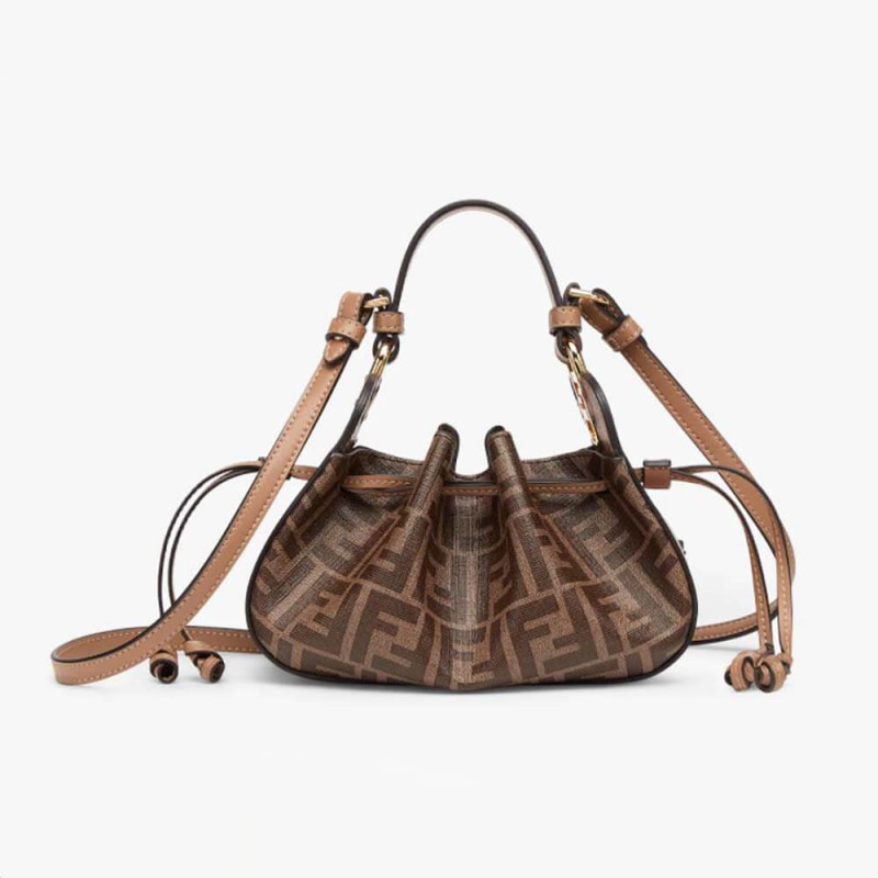 Fendi Pomodorino Brown FF Fabric Mini Bag 8BS059