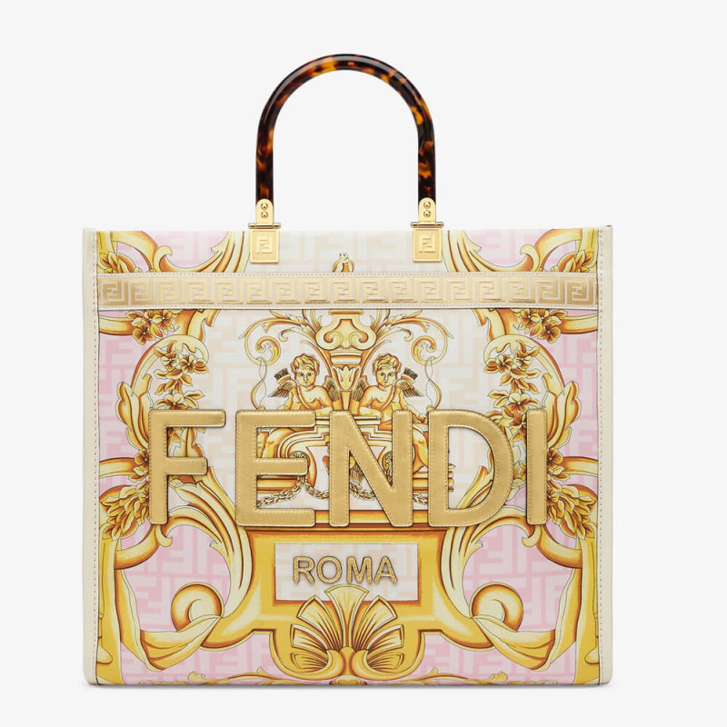 Fendace Sunshine Medium Tote Bag 8BH386 White