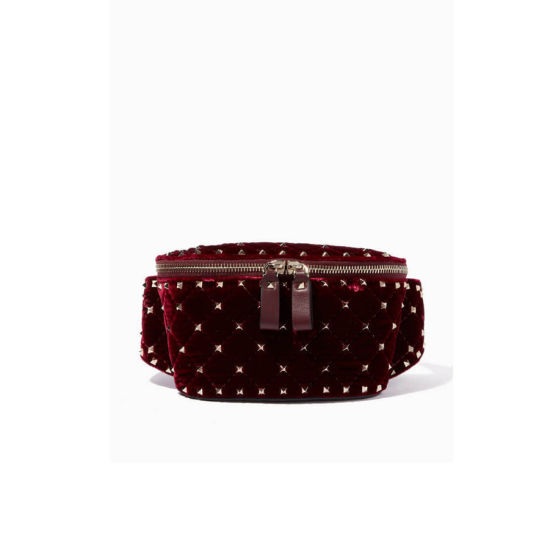 Valentino Garavani Velvet Rockstud Spike Belt Bag 0620R