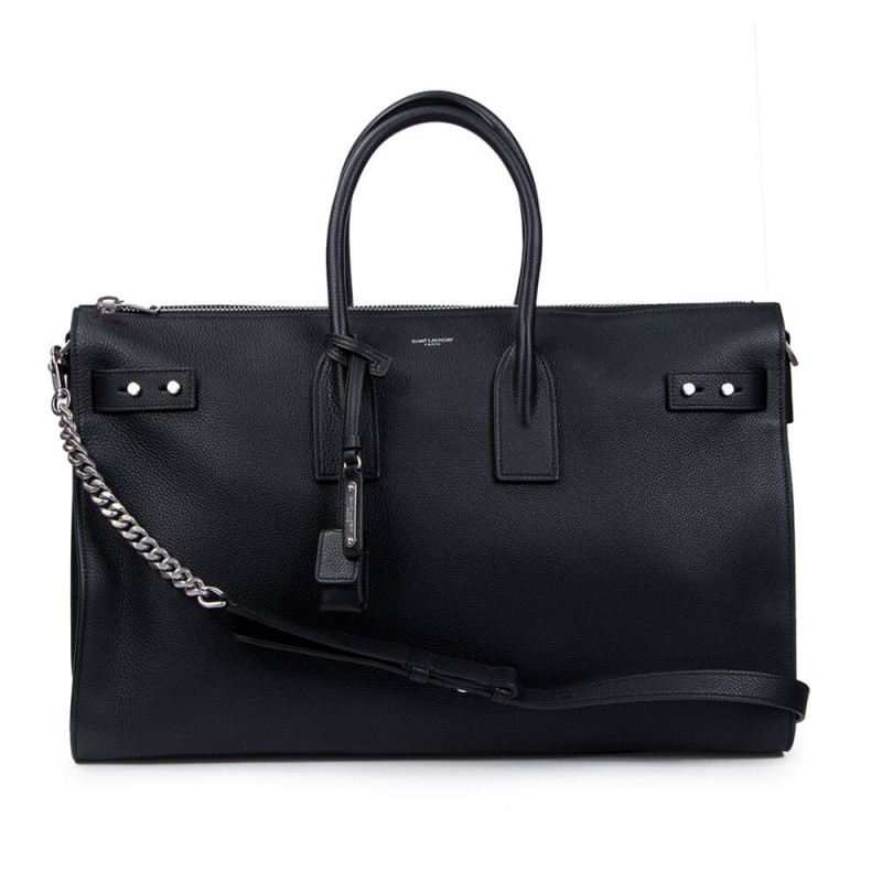 Saint Laurent Sac De Jour Souple 36 Duffle Bag In Grained Leather 491714