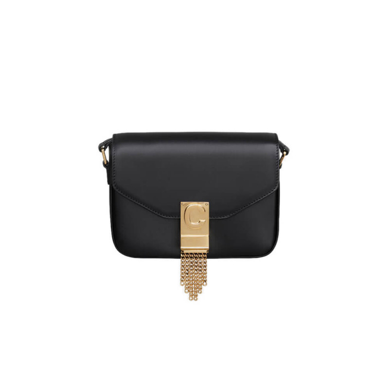 Celine Small C Bag With Pampille In Shiny Calfskin 188503