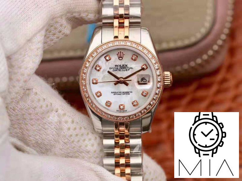 Rolex Lady Datejust Two Tone Bracelet 28MM Enamel Dial