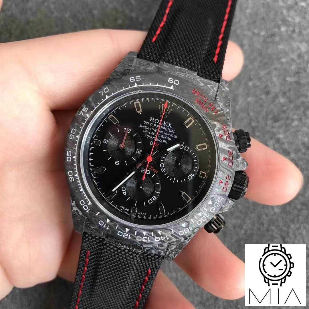 Rolex Daytona Cosmograph Carbon Fiber Diw Customized Version Noob Factory Black Dial