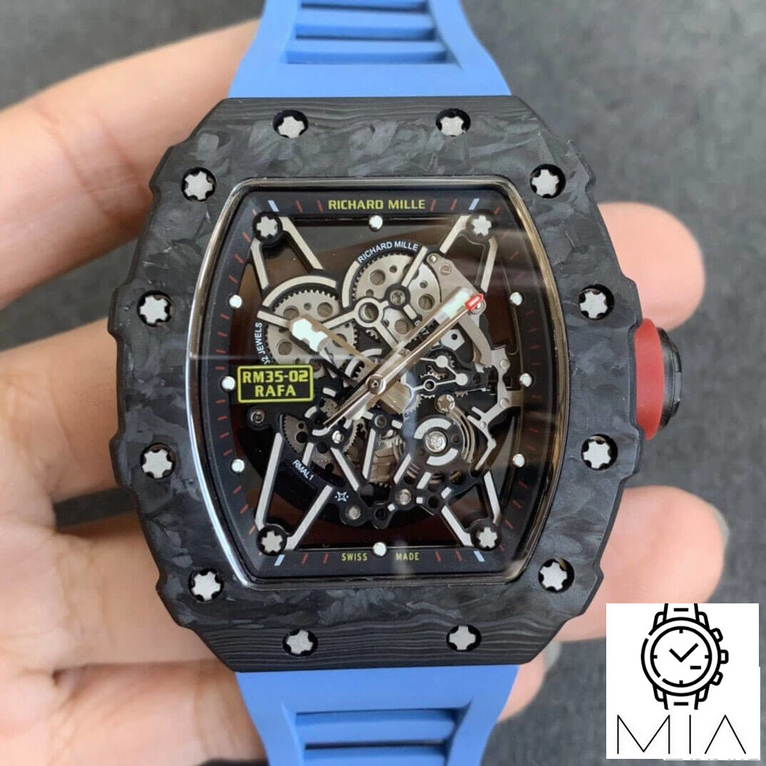 Richard Mille RM35-02 KV Factory Blue Rubber Strap