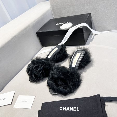 Chanel slippers lamb wool