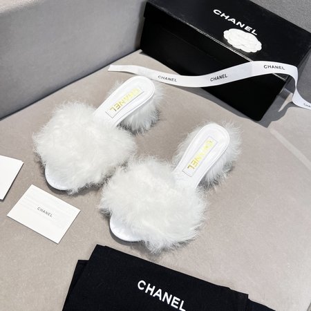 Chanel slippers lamb wool