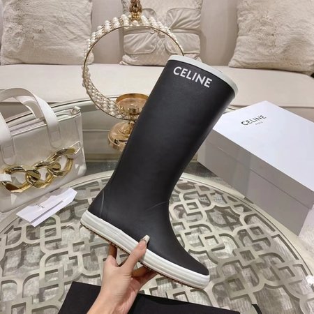 Celine Square toe rubber seamless rain boots