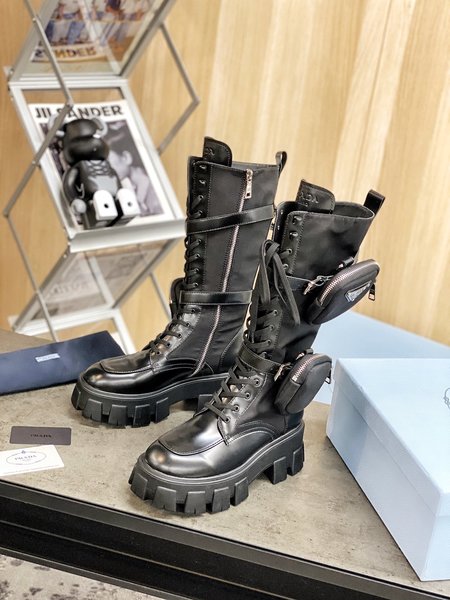 Prada Dark Series Wallet Platform Boots