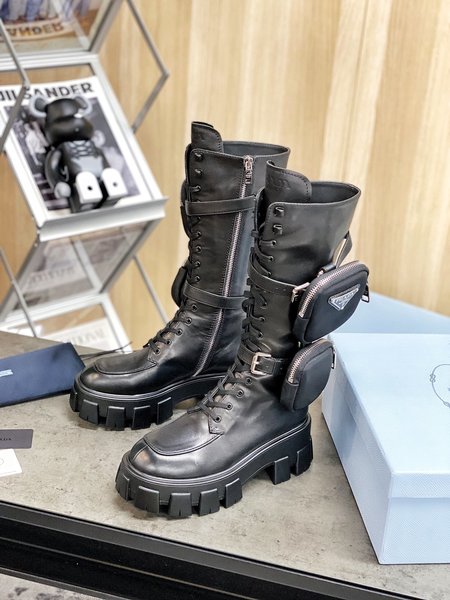 Prada Dark Series Wallet Platform Boots