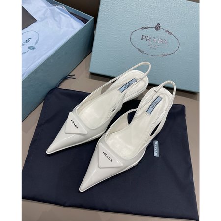 Prada Kitten Heels triangle pointed toe women s shoes