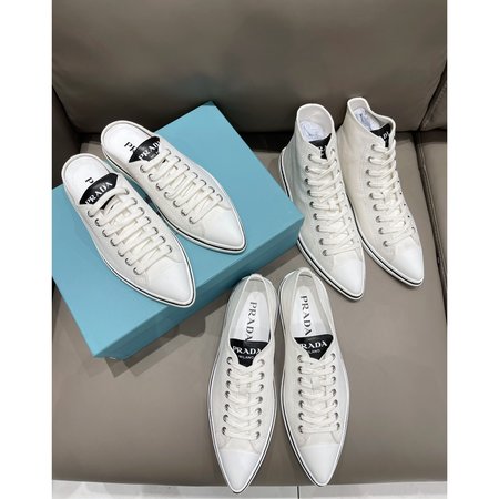 Prada Miucciarada & Raf Simons triangle point toe canvas shoes