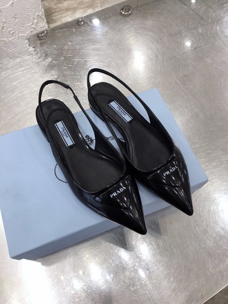 Prada Iconic patent leather women s shoes with triangle logo