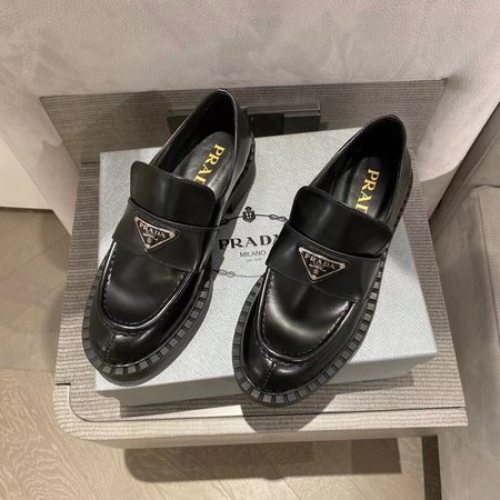 Prada Triangle Logo Platform Loafers