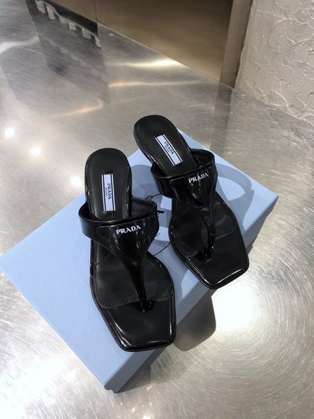 Prada Kitten Heels sharp fire sandals triangle logo