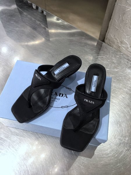 Prada Kitten Heels sharp fire sandals triangle logo