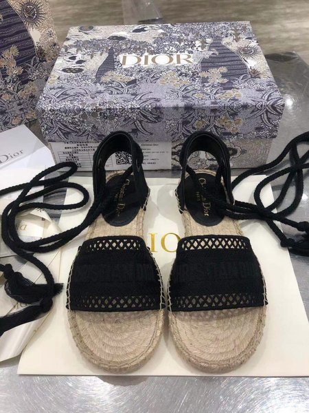 Dior Rainbow cutout Espadrilles classic logo embroidery design