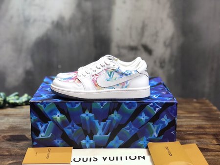 Louis Vuitton Air Jordan 1 joint sneakers calfskin