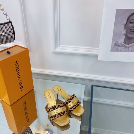 Louis Vuitton high heel slippers