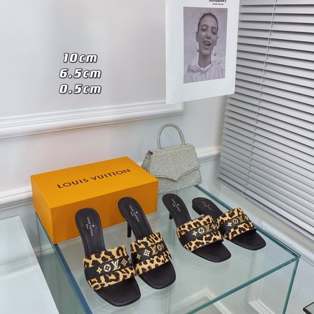 Louis Vuitton high heel slippers