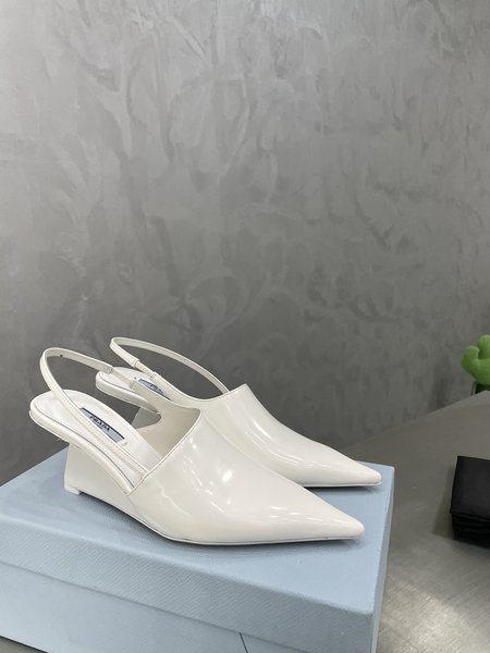 Prada Pearl Open WedGes Sandals