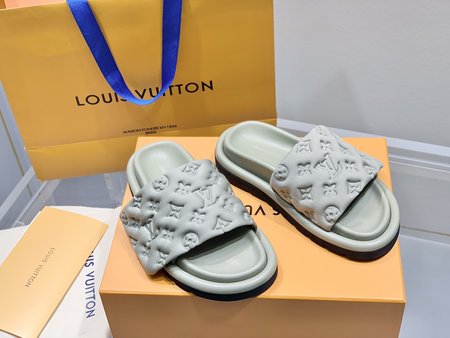 Louis Vuitton Embossed Velcro Sandal Slides
