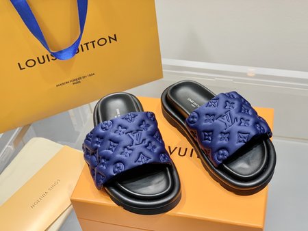 Louis Vuitton Embossed Velcro Sandal Slides