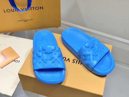 Louis Vuitton Embossed beach sandal slides