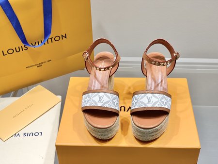 Louis Vuitton Straw WedGes Sandals