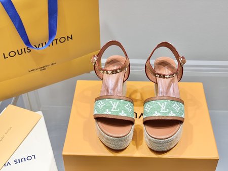 Louis Vuitton Straw WedGes Sandals