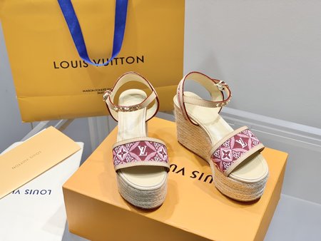 Louis Vuitton Straw WedGes Sandals