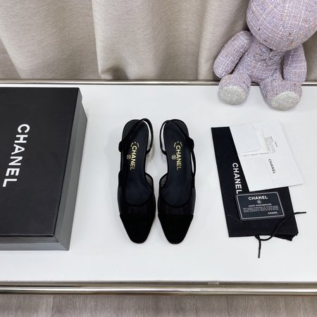Chanel Classic Colorblock Heeled Sandals