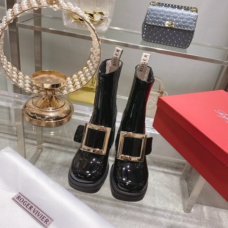 Roger Vivier diamond buckle high heel boots