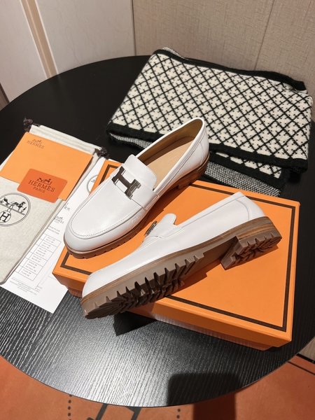 Hermes calfskin loafers