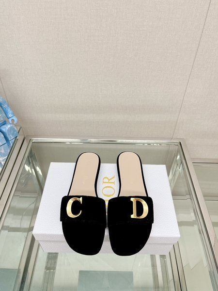 Dior flat flat sandals slippers