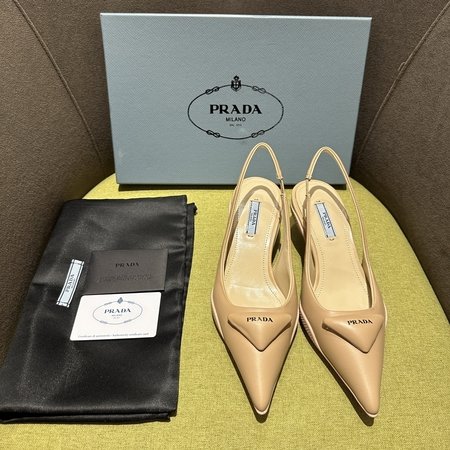 Prada Pointed Toe Kitten Heels Sandals