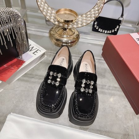 Roger Vivier Thick sole diamond buckle loafers