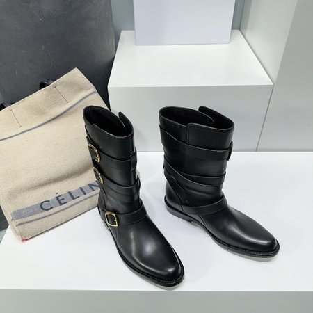 Celine Arc de Triomphe hardware buckle motorcycle boots