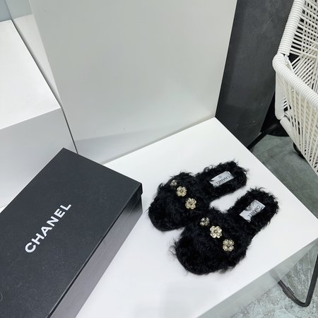 Chanel Tuscany fur slippers