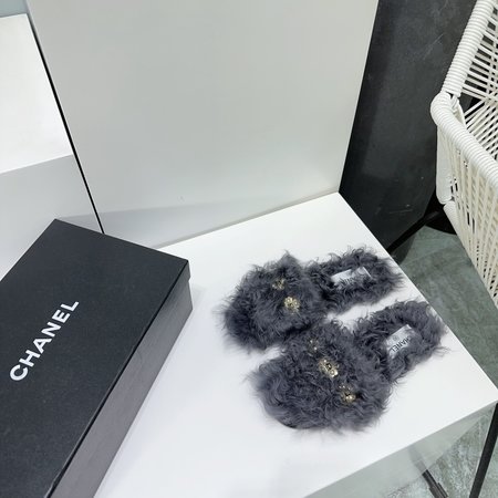 Chanel Tuscany fur slippers