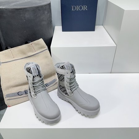 Dior Garden series thick-soled lace-up Martin boots