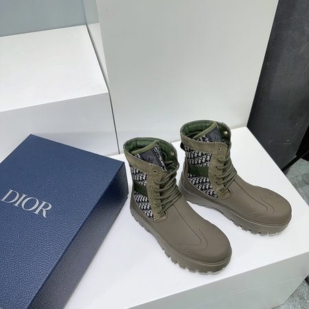 Dior Garden series thick-soled lace-up Martin boots