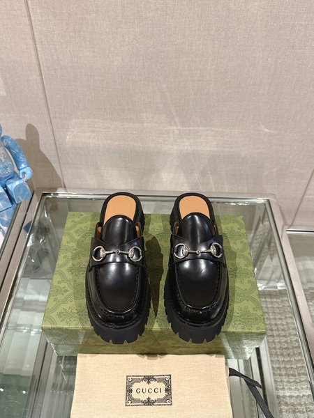 Gucci Horsebit thick-soled half slippers/loafers