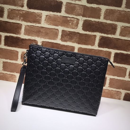 Gucci Handbag Embossed Grey Bag 473881